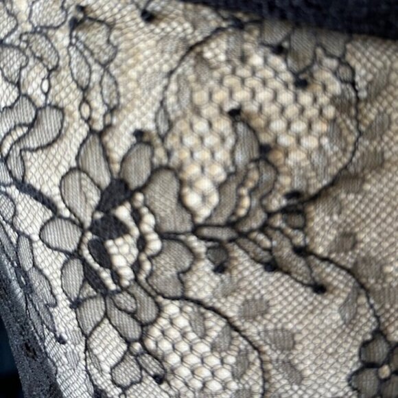 Free People Brooklyn Mini Dress Lace Insert Off Shoulder A-Line Textured Knit S - Picture 10 of 13